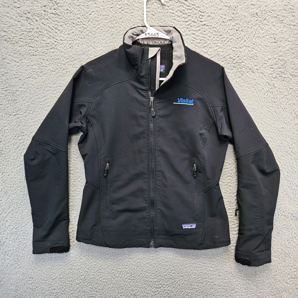 Patagonia Jacket Womens Size Small Black ViaSat‎ Full Zip